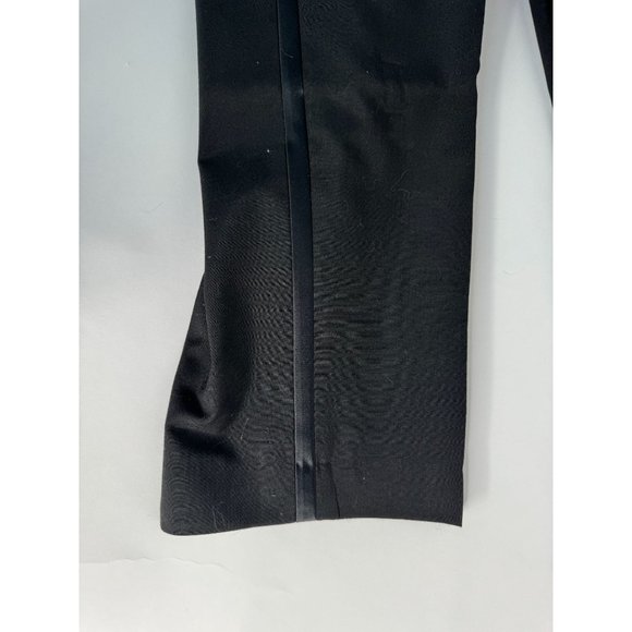 Custom Vintage Tuxedo Pant with Satin Stripe 40 Black Polyester Blend - Picture 15 of 16